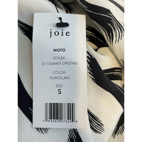 Joie Silk Dress Size Small Black and White Peplum Country Club Preppy NWT - Picture 10 of 11